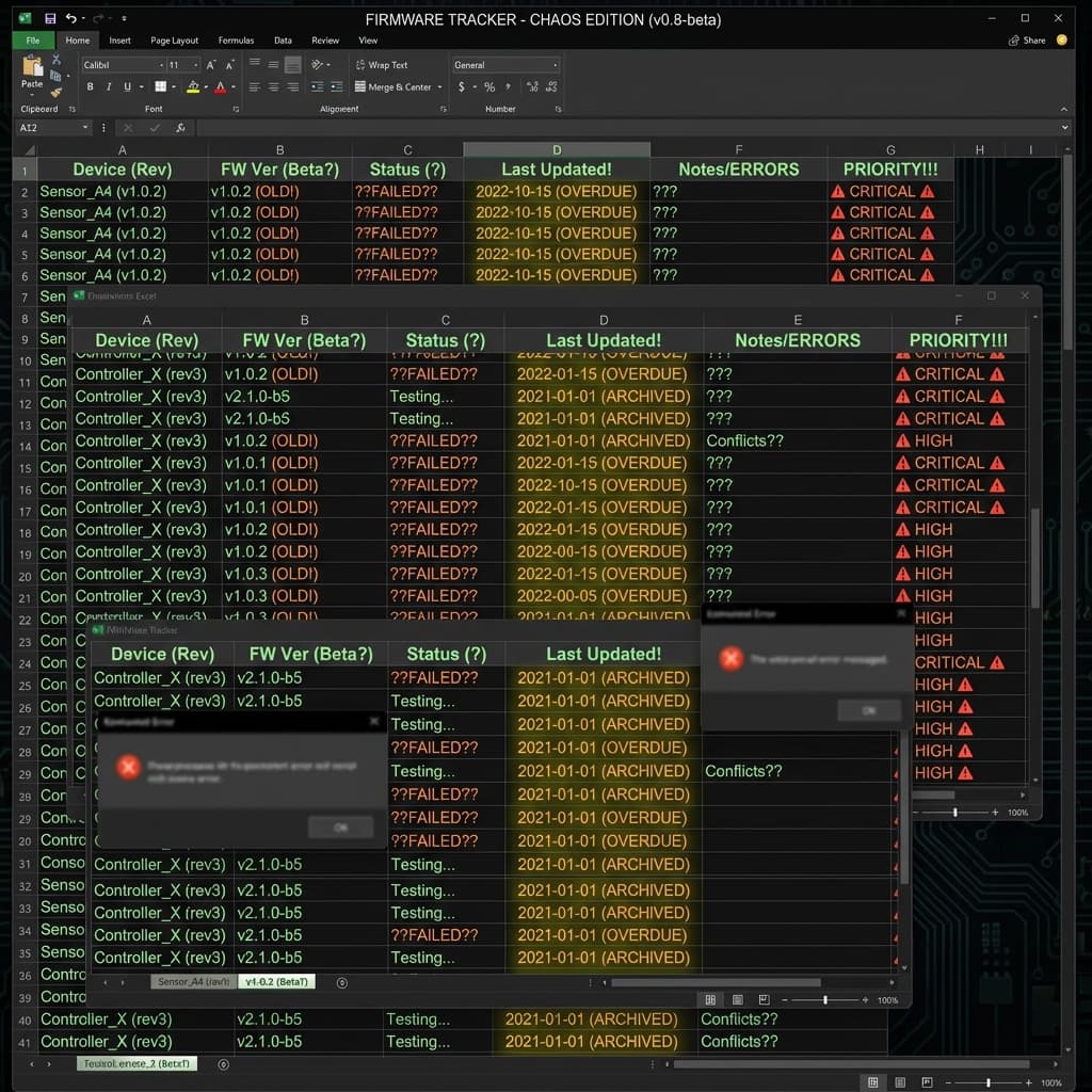 Before Upserra: Fragmented firmware tracking across multiple vendor portals with manual update checks and missed gaps